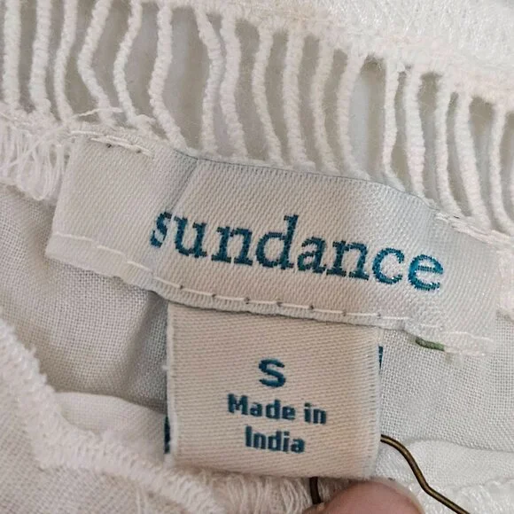 NWT Sundance ALTAI Blouse Small White Eyelet Lace Embroidered Boho Feminine SS - Picture 9 of 13